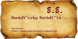 Benkóczky Borbála névjegykártya