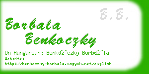 borbala benkoczky business card